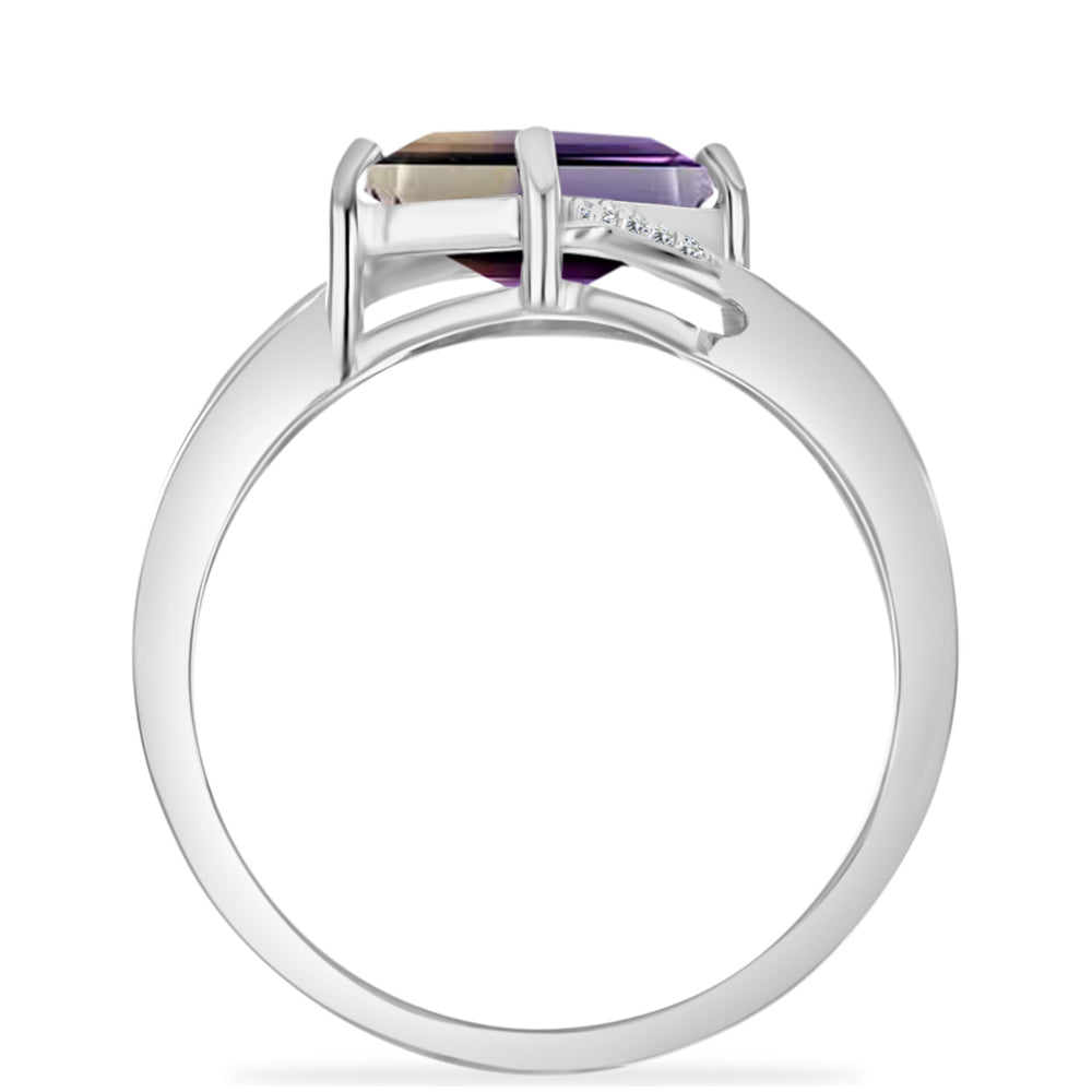 Anillo de Plata con Amatrino de Anahi y Topacio Blanco 2 