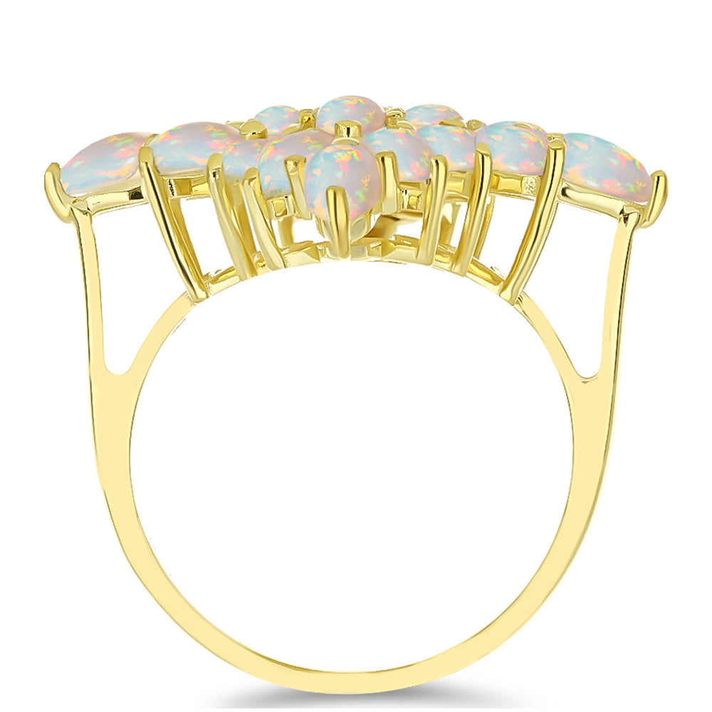 Anillo de Plata Bañada en Oro con Ópalo Welo 2 