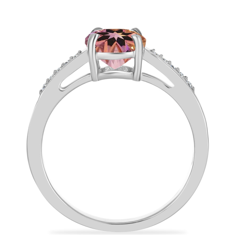 Anillo de Plata con Amatrino de Anahi y Topacio Blanco 2 