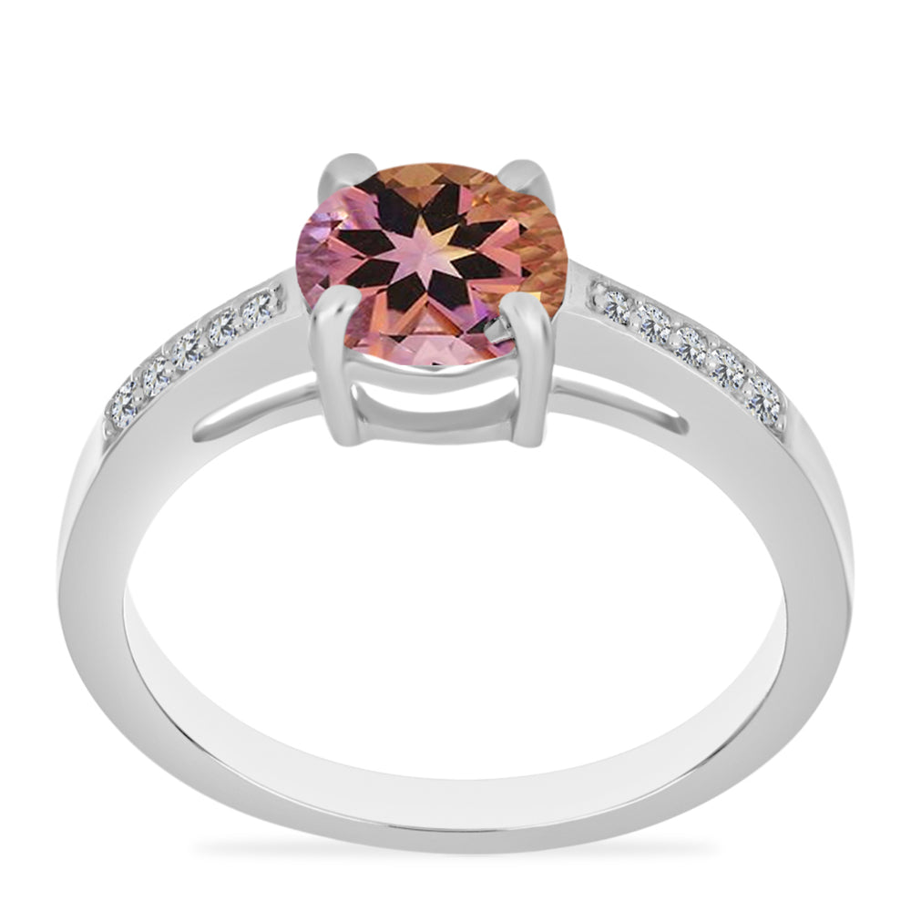 Anillo de Plata con Amatrino de Anahi y Topacio Blanco 3 