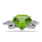 Anillo de Plata con Cuarzo Verde Helecho y Topacio Blanco