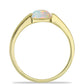 Anillo de Plata Bañada en Oro con Ópalo Welo