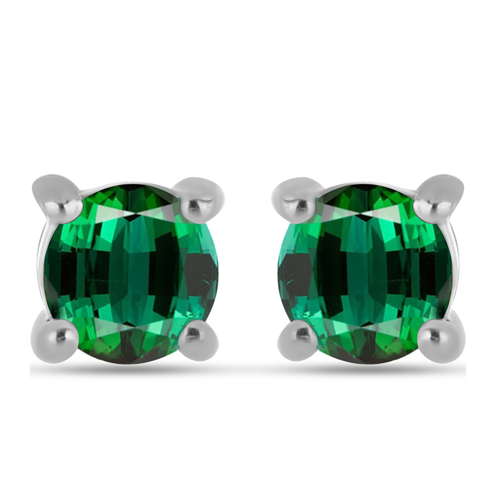 Pendientes de Plata con Turmalina Verde 1 