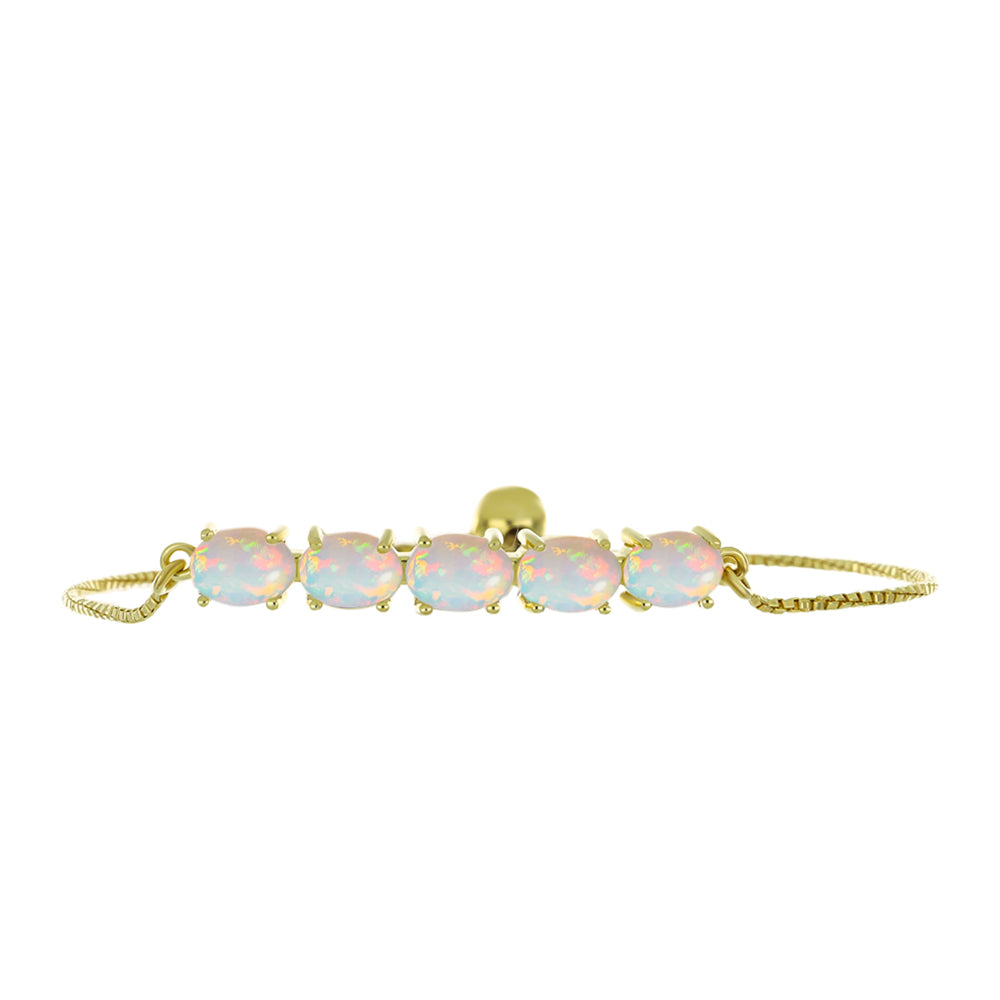 Pulsera de Plata Bañada en Oro con Ópalo Welo 2 