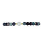 Pulsera de Plata Bañada en Oro con Fluorita y Perla de Agua Dulce Blanca Bicolor