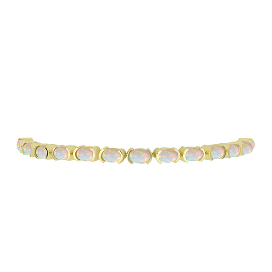 Pulsera de Plata Bañada en Oro con Ópalo Welo