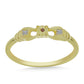 Anillo de Plata Bañada en Oro con Diamante Champagne y Diamante blanco