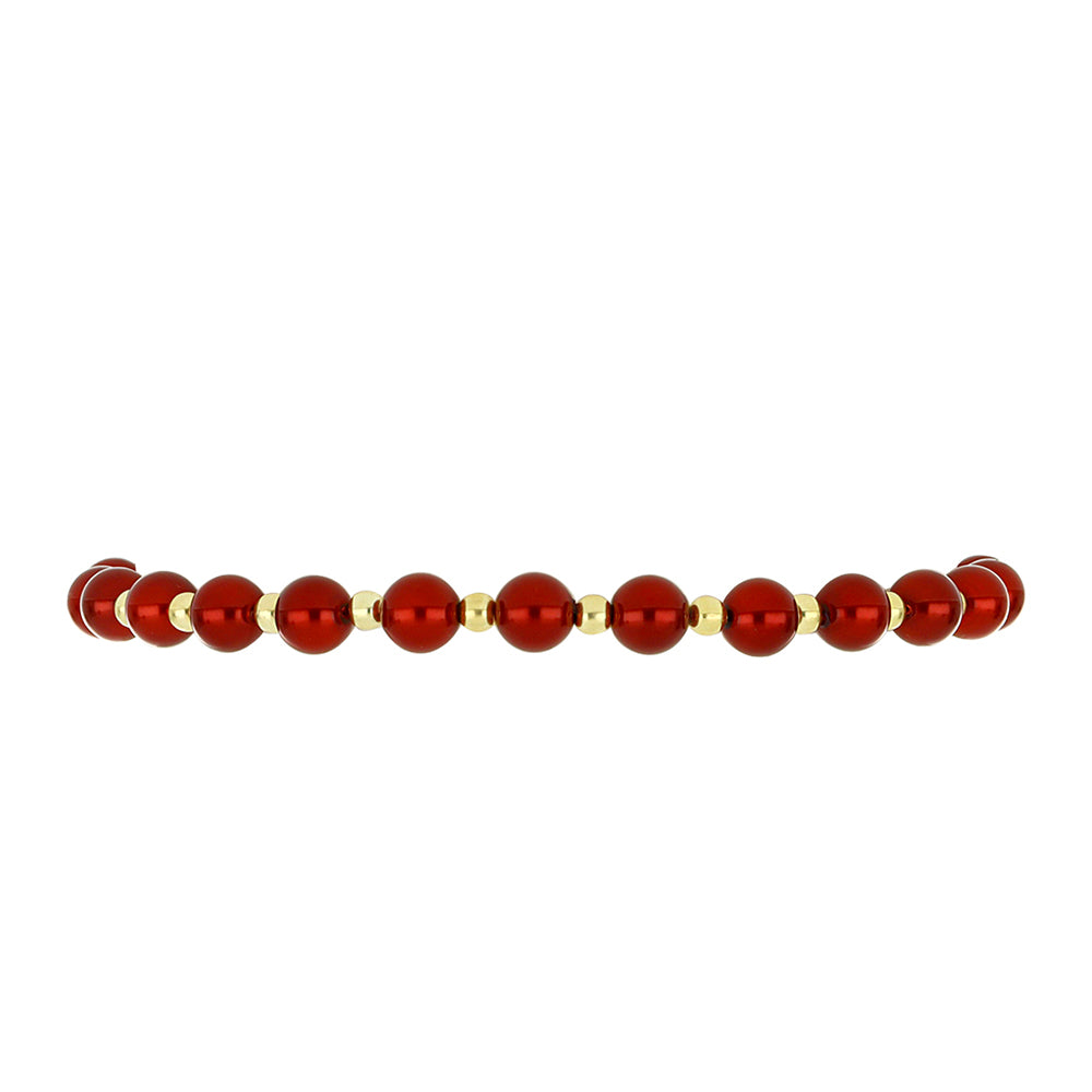 Pulsera de Plata Bañada en Oro con Perla roja de río 2 