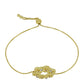Pulsera de Plata Bañada en Oro con Diamante Champagne y Diamante blanco