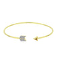 Brazalete de Plata Bañada en Oro con Diamante Champagne y Diamante blanco