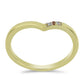 Anillo de Plata Bañada en Oro con Diamante Champagne y Diamante blanco