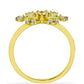Anillo de Plata Bañada en Oro con Diamante Champagne y Diamante blanco