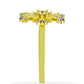 Anillo de Plata Bañada en Oro con Diamante Champagne y Diamante blanco