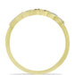 Anillo de Plata Bañada en Oro con Diamante Champagne y Diamante blanco