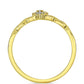 Anillo de Plata Bañada en Oro con Diamante Champagne y Diamante blanco