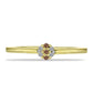 Anillo de Plata Bañada en Oro con Diamante Champagne y Diamante blanco