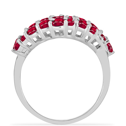 Anillo de Plata con Rubí de Madagascar y Diamante blanco