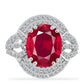 Anillo de Plata con Rubí de Madagascar y Diamante blanco