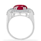 Anillo de Plata con Rubí de Madagascar y Diamante blanco