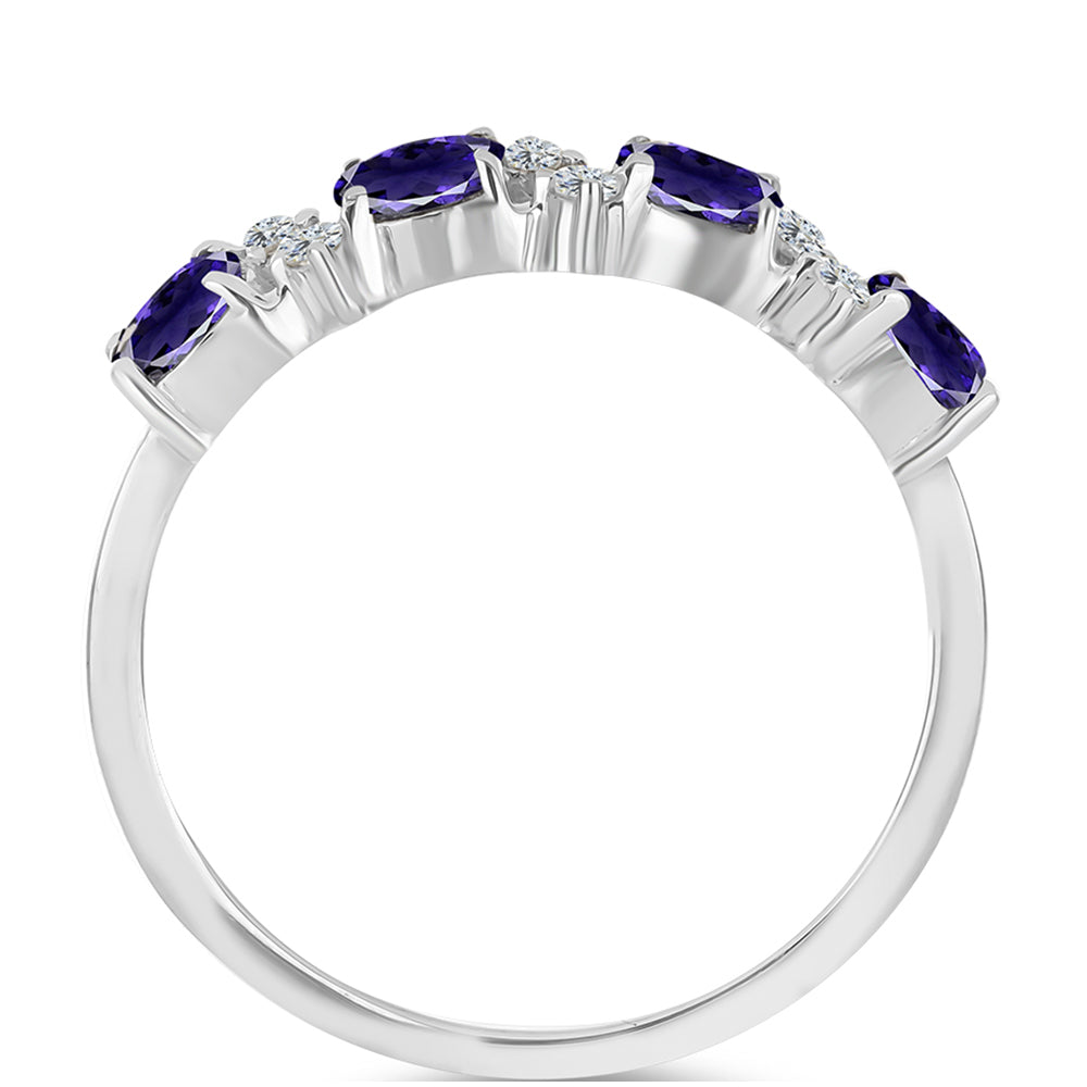 Anillo de Plata con Lolita y Topacio Blanco