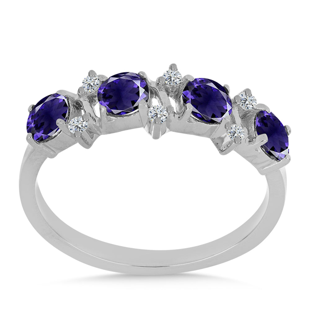 Anillo de Plata con Lolita y Topacio Blanco