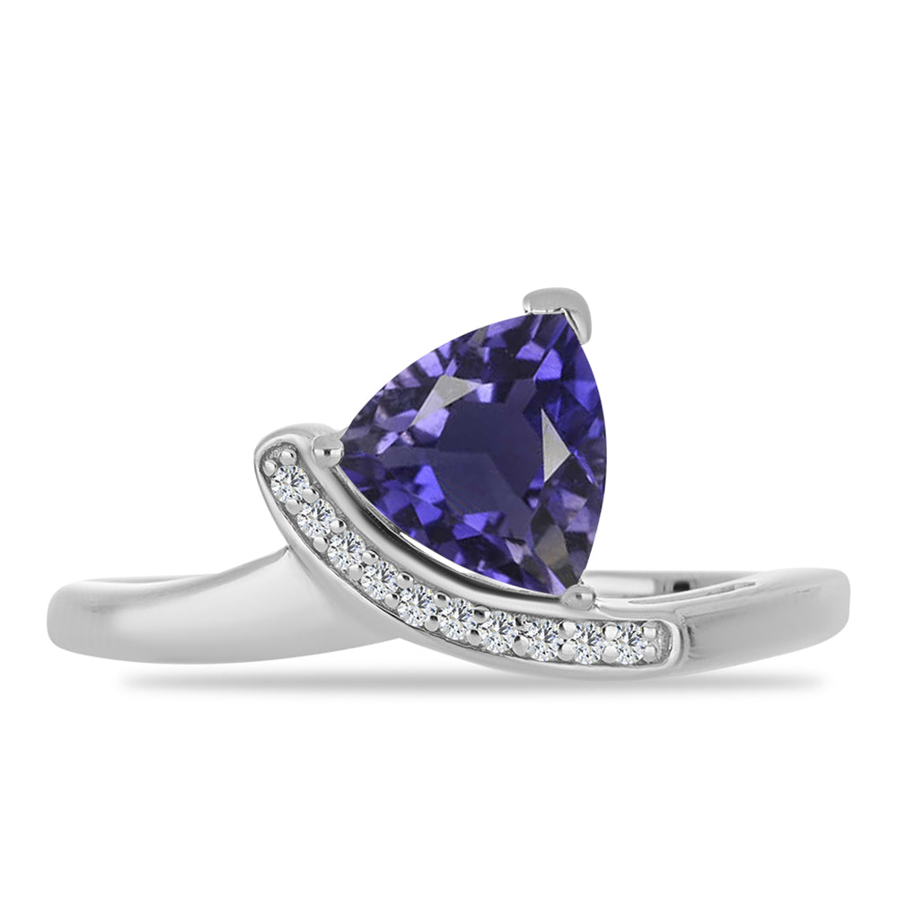 Anillo de Plata con Lolita y Topacio Blanco 1 