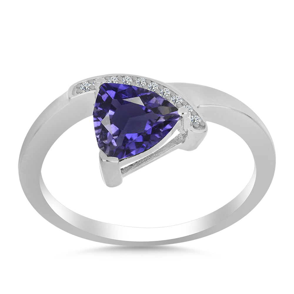 Anillo de Plata con Lolita y Topacio Blanco