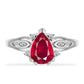 Anillo de Plata con Rubí de Madagascar y Diamante blanco