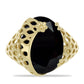 Anillo de Plata Bañada en Oro con Ónix negro de Suwar