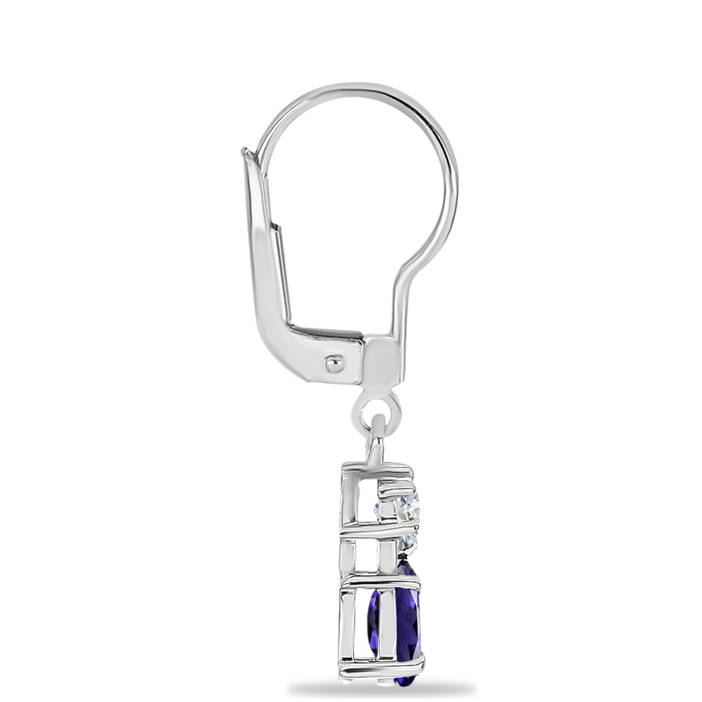 Pendientes de Plata con Lolita y Topacio Blanco 2 
