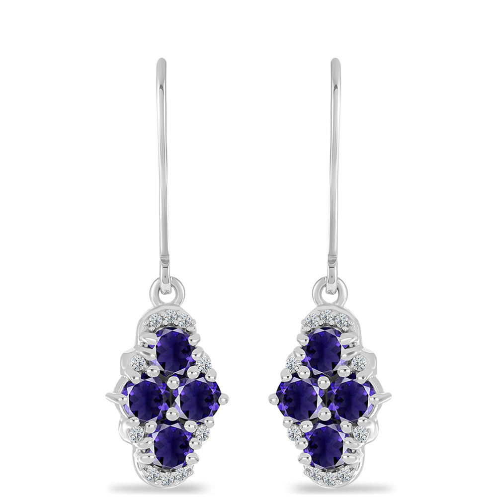 Pendientes de Plata con Lolita y Topacio Blanco