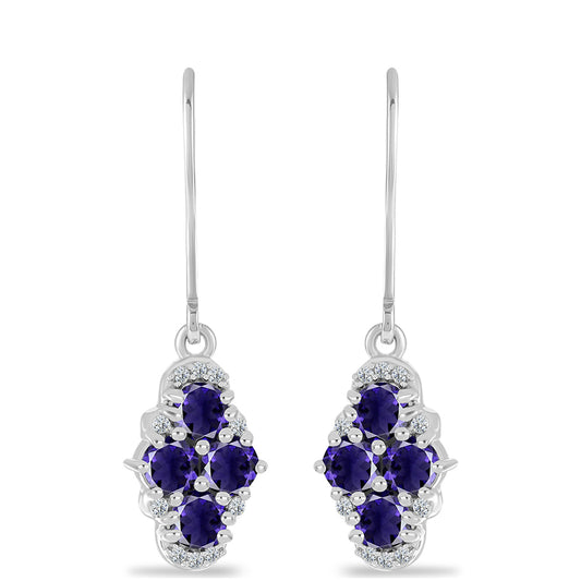 Pendientes de Plata con Lolita y Topacio Blanco