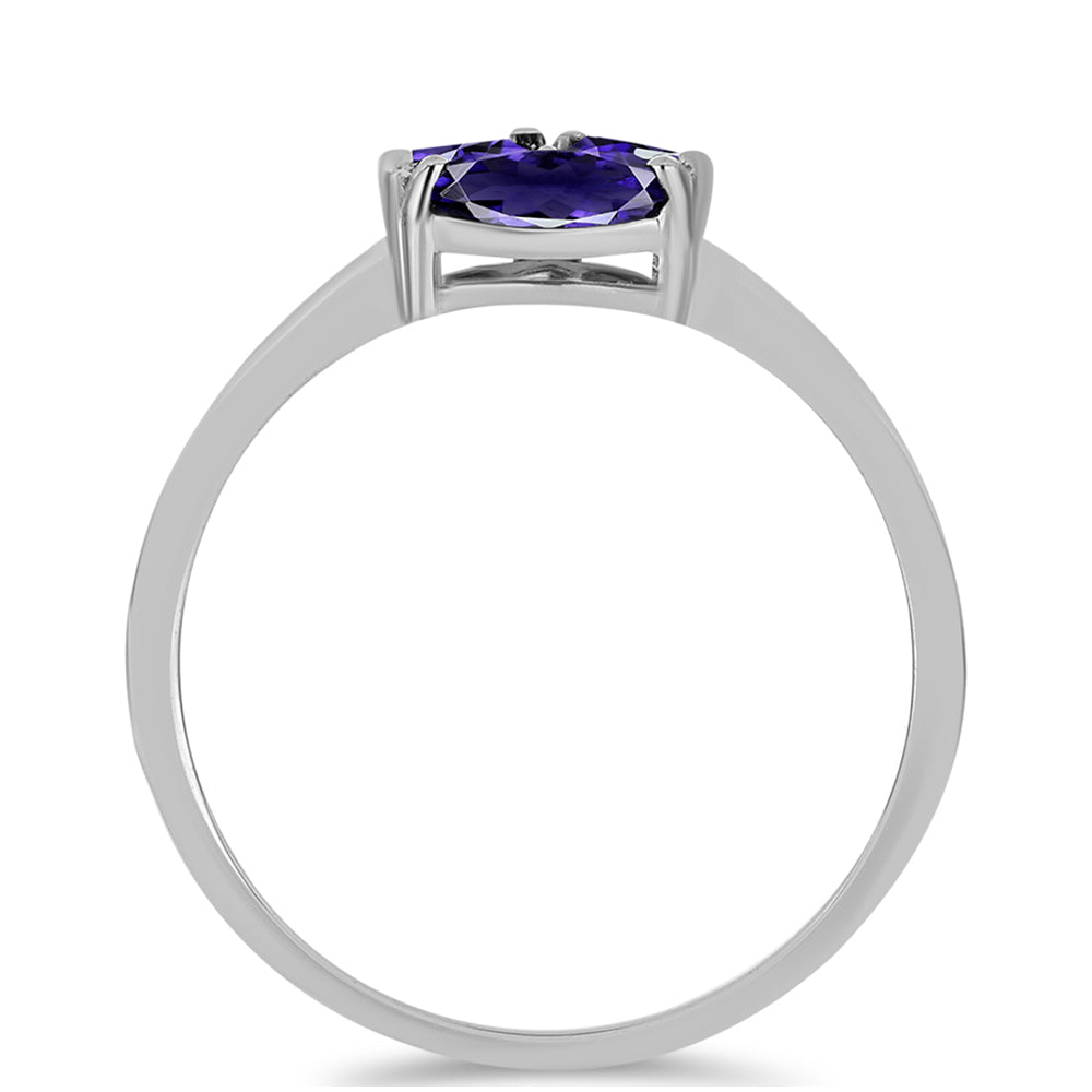 Anillo de Plata con Lolita y Topacio Blanco