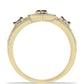 Anillo de Plata Bañada en Oro con Diamante Azul
