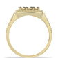 Anillo de Plata Bañada en Oro con Diamante Azul