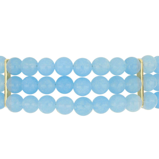 Pulsera de Plata Bañada en Oro con Calcedonia Aqua