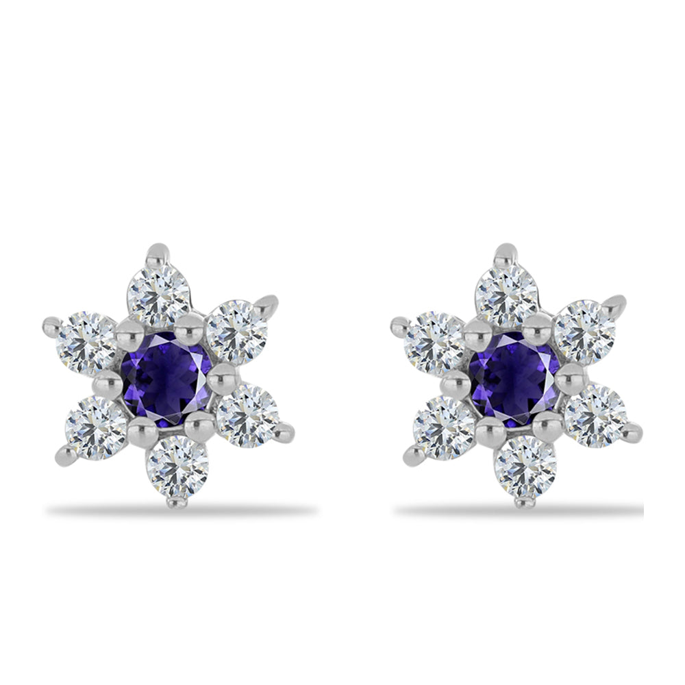 Pendientes de Plata con Lolita y Topacio Blanco