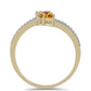Anillo de Plata Bañada en Oro con Zafiro Arco Iris Rosebery y Topacio Blanco