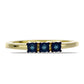 Anillo de Plata Bañada en Oro con Diamante Azul