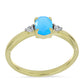 Anillo de Plata Bañada en Oro con Calcedonia Aqua y Topacio Blanco