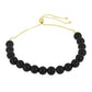 Pulsera de Plata Bañada en Oro con Ónix negro de Suwar