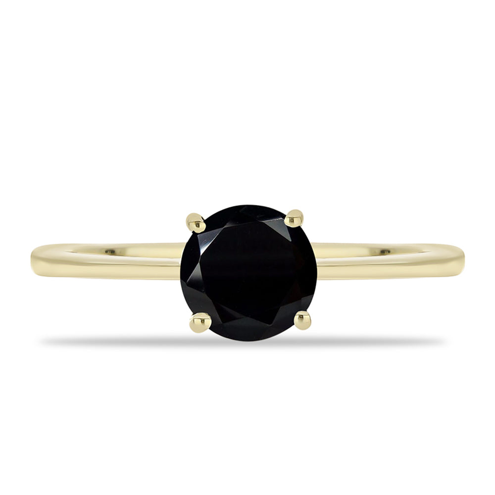 Anillo de Plata Bañada en Oro con Ónix negro de Suwar 1 