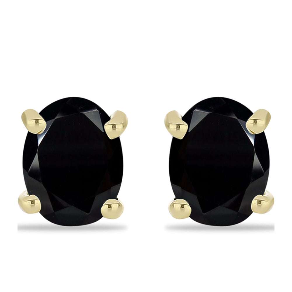 Pendientes de Plata Bañada en Oro con Ónix negro de Suwar