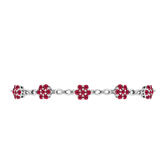Pulsera de Plata con Rubí de Madagascar y Diamante blanco