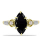 Anillo de Plata Bañada en Oro con Ónix negro de Suwar y Perla de Agua Dulce