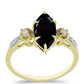 Anillo de Plata Bañada en Oro con Ónix negro de Suwar y Perla de Agua Dulce