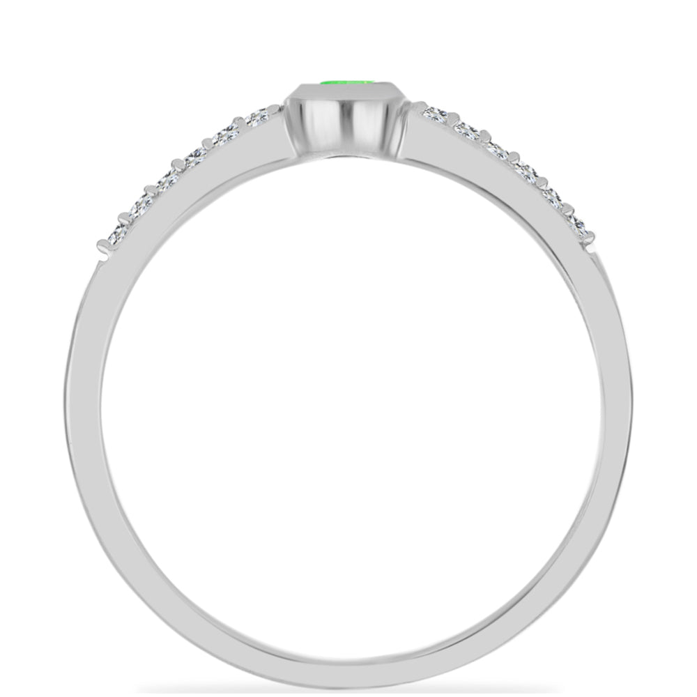 Anillo de Plata con Ópalo Hialita y Topacio Blanco 2 