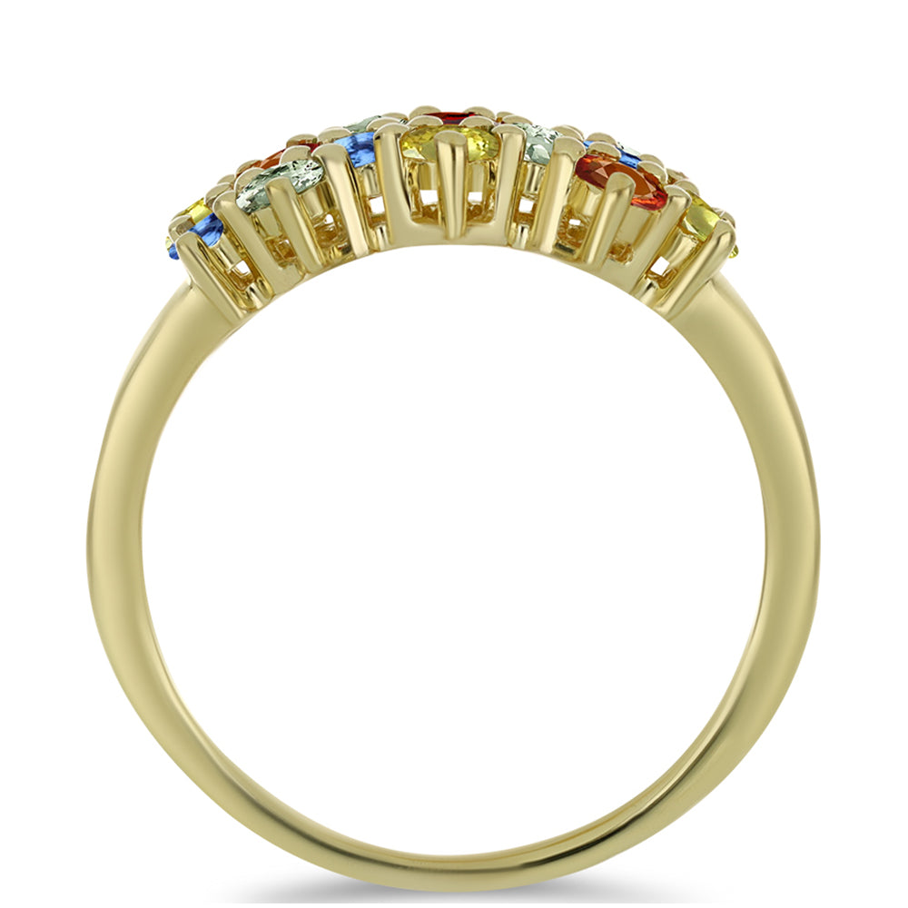 Anillo de Plata Bañada en Oro con Zafiro Arco Iris Rosebery 2 