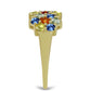 Anillo de Plata Bañada en Oro con Zafiro Arco Iris Rosebery