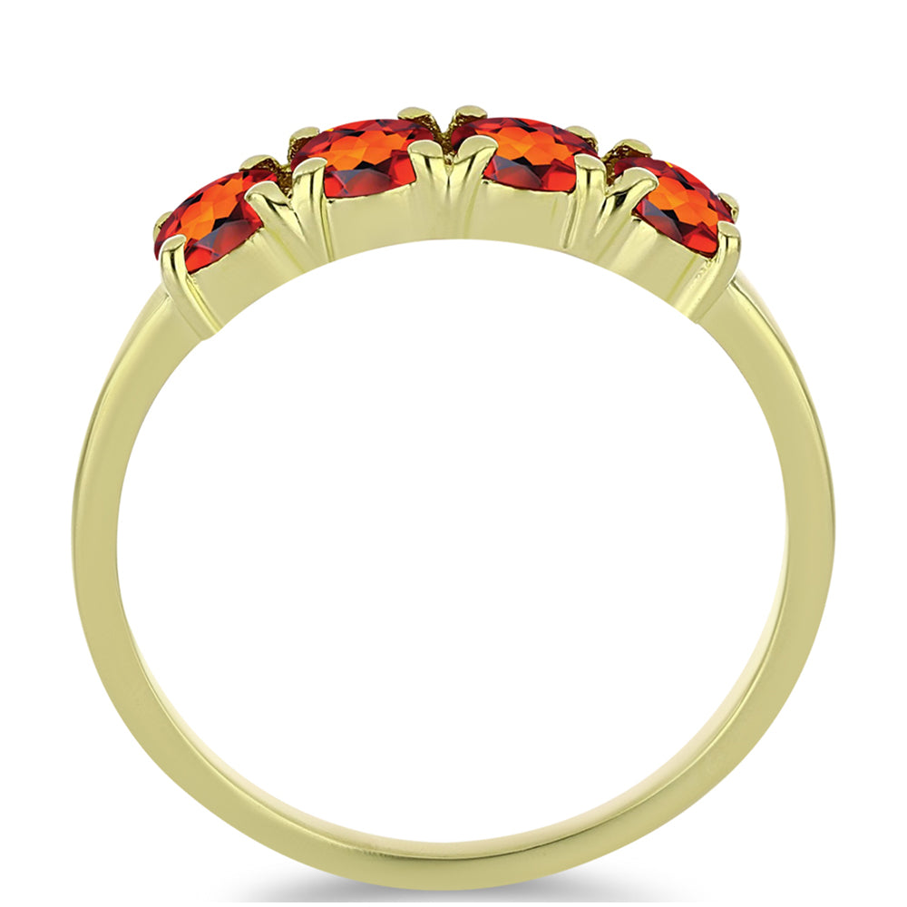 Anillo de Plata Bañada en Oro con Citrino de Madeira